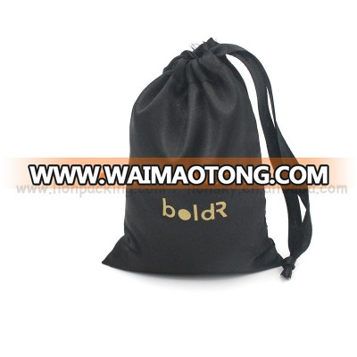 Factory wholesale custom Packaging satin black hair extension bag