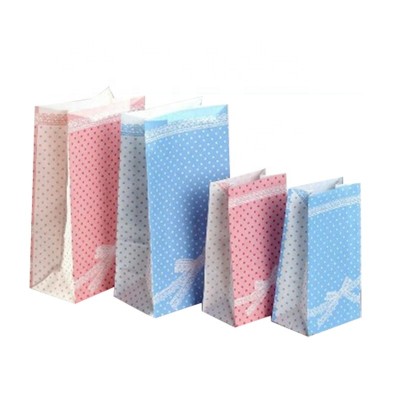 Flat Bottom Paper Pouch kraft paper bag printed fast food bread packaging Square Bottom Recyclable stand up pouch