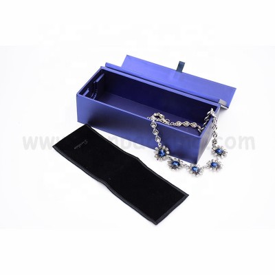 High quality Custom Design Necklace Storage case popular paper packaging jewelry display ring boxes with velvet bag