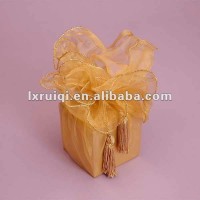 Custom company logo available Sheer Organza Bags gift bags with ribbon tie