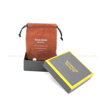 Custom logo paper jewelry box hot sale velvet drawstring pouch bag