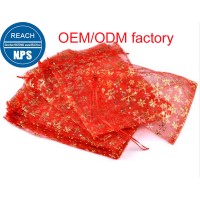 New fashion red christmas bags wedding Gift Organza jewelry pouches