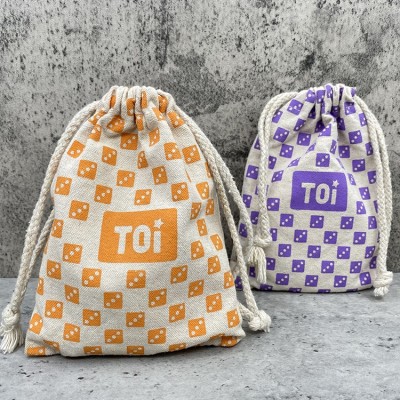 Free sample eco-friendly Drawstring kids game card packaging bag 100% Natural Cotton Muslin Cloth pouch With Custom Logo