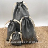 Promotional Cotton Linen Drawstring Bag With Logo